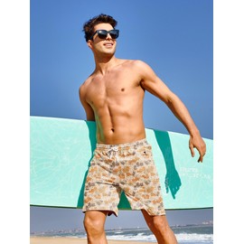 NORTHYARD Mens Swim Trunks Board Shorts 9 Inch Bathing Suit Swimwear Quick Dry Beach Short with Zipper Pocket - No Mesh Liner CAMOCORAL S