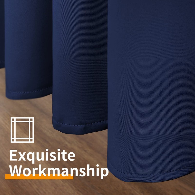 YoungsTex Short Blackout Curtains 45 Inch Length for Kitchen Bathroom