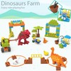 Anpcso Building Blocks for Toddlers 3-5, Dinosaur Toys- Dinosaurs, Car,