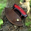 ZN CRAFTS Handcrafted Damascus Steel Alaskan Ulu Knife wisth Leather