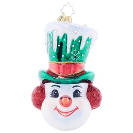 Christopher Radko Hand-Crafted European Glass Christmas Tree Decorative Ornament, Top Hat Tidings