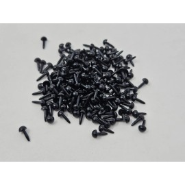 Zim's 144 VTG Zims 4mm Black Half Round Plastic Safety Eyes Noses Amigurumi Craft Doll