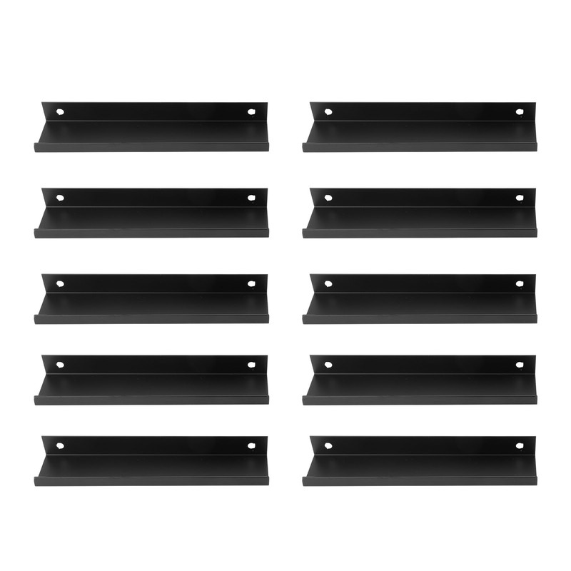 10 Pcs Finger Edge Pull Black Modern Aluminum Alloy 1mm