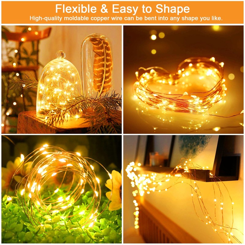 cshare Solar Fairy Lights Outdoor Waterproof,16.4ft 50LED Solar String Lights