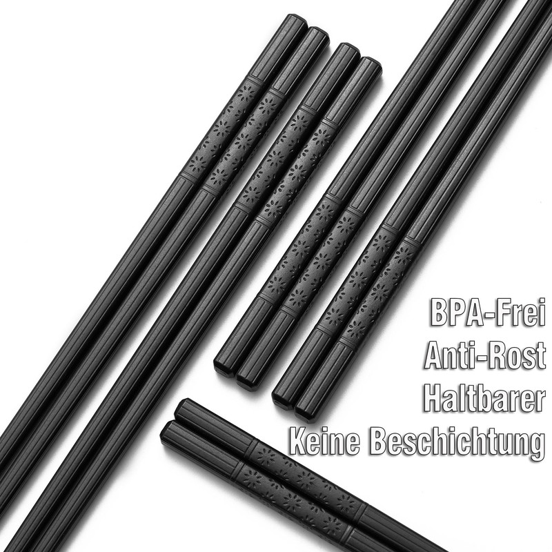 SPARKA 5 Pairs Chopsticks, Dishwasher Safe Fibreglass Chopsticks, Reusable Chopsticks,