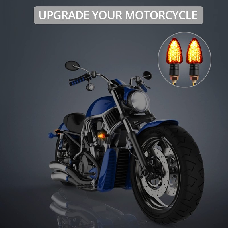 Justech 4PCS Motorcycle Indicators 15 LEDs Motorbike Turning Indicators Waterproof