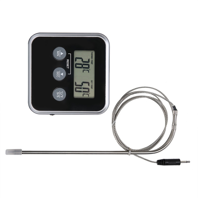 Digital Meat Thermometer Food Thermometer with Timer for Oven BBQ