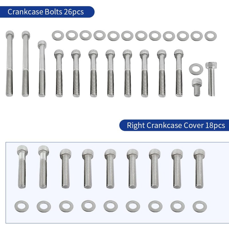 304 Stainless Steel Engine Bolt Kit 88pcs (7Pack) Compatible for