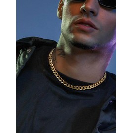 Gold Plated Chains Hiphop Necklaces Metal Stainless Steel Jewelry 22 inch Choker Golden