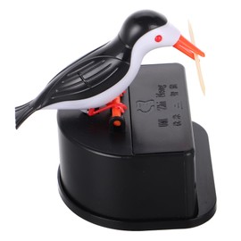 ABOOFAN Toothpick Holder Cotton Swab Dispenser Tooth Pick Holder Woodpecker Toothpick Dispenser Wooden Black