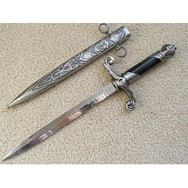 AIT Collectibles S0064 Silver HOLY Angelic Medieval Russian Dagger Sword W/SCROLLWORK Whirl 15"