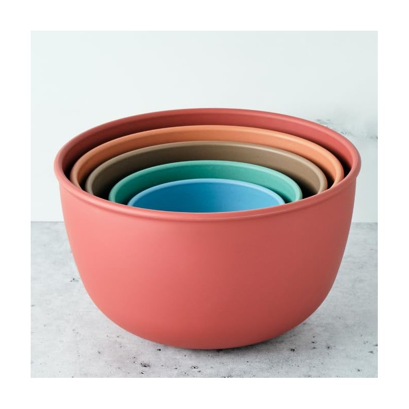 Bamboozle Mixing Bowl Set, 5-Piece Nesting Bowls, Sustainable Astrik, Desert