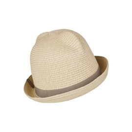 Sterntaler Strohhut Bär - Sommer Hut mit Bärengesicht und Ripsband - UV-Schutz 50+ Sonnenhut - Baby und Kinder Sommer Kopfbedeckung - Sand, Größe 47