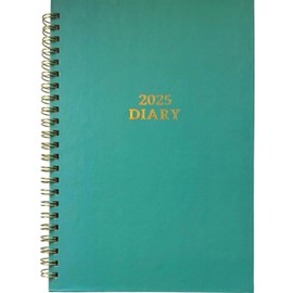 2025 A5 Spiral Bound Week To View Diary WTV Planner Non Scratch Paper Diary (Green)