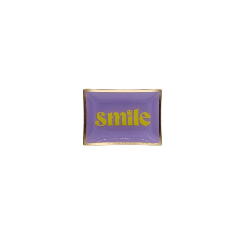 Gift Company Love Plates Glass Plate Medium Smile Purple /