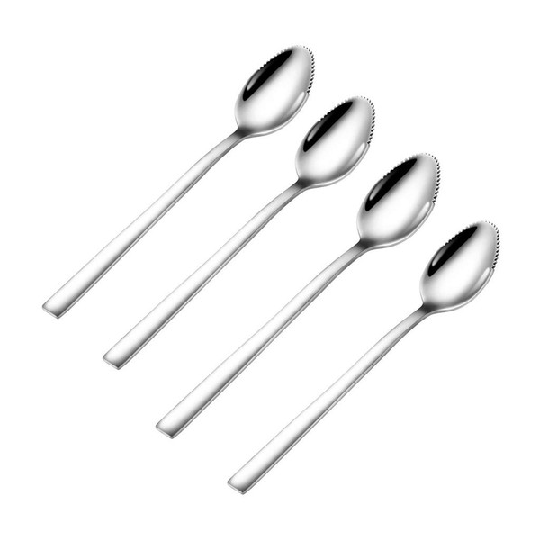 TY-UNLESS 4 Pieces Grapefruit Spoons Serrated Edge Stainless Steel Fruit Grapefruit