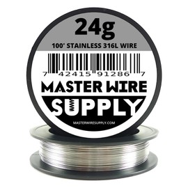 Stainless Steel 316L - 100' - 24 Gauge Wire - 100ft - 0.51mm - 0.02in - Made in USA - Master Wire Supply