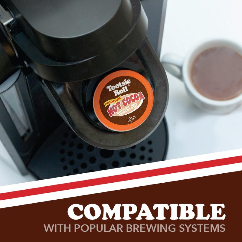 Tootsie Roll Hot Chocolate Pods, Single Serve Premium Cocoa, Compatible