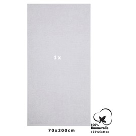 Betz Berlin Sauna Towel Large XXL Size 70 x 200 cm Bath Towels Sauna Towel 100% Cotton Colour Silver Grey