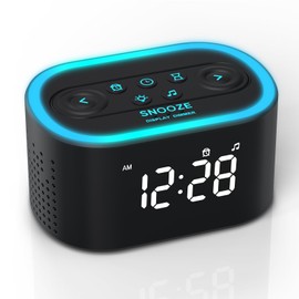 Reacher Digital Alarm Clock & White Noise Sound Machine, 21 Soothing Sounds, 7 Wake Up Sounds, 8 Night Lights, 32-Level Volume, 9 Sleep Timer, Memory Function for Adult, Kid, Bedside, Bedroom