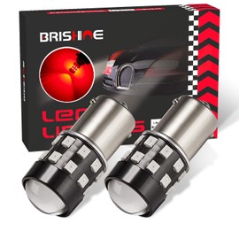 BRISHINE Super Bright 1156 7506 BA15S 1073 1141 P21W LED Bulbs Brilliant Red 9-30V Non-polarity 24-SMD LED Chipsets with Projector for Brake Tail Lights, Turn Signal Lights(Pack of 2)