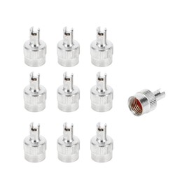 A ABSOPRO Tire Valve Stem Caps 9x15MM Car Wheel Valve Cap Copper Rubber Silver Tone for Car Bike Motorcycle Truck Anti Crash Tyre Valve Stem Cover Valve Dust Cap Tire Valve Cap 10 Pcs