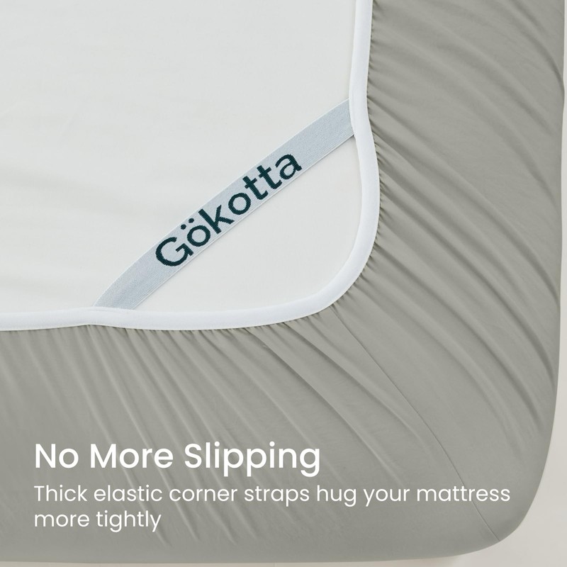 GOKOTTA King Fitted Sheet Only, 16-Inch Deep Pocket King Size