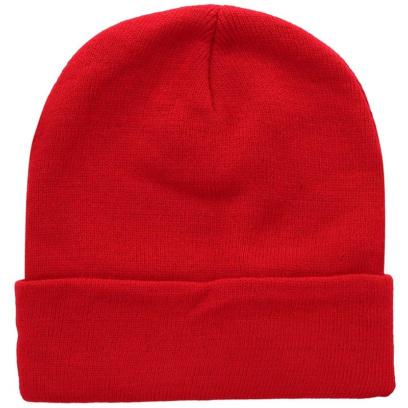 Falari Unisex Beanie Cap Knitted Warm Solid Color 2040A-RED