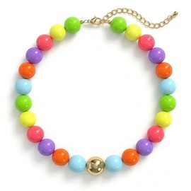 ANDKISS Colorful Chunky Beaded Necklace for Women, Statement Boho Necklace with Acrylic Candy Beads, Adjustable Summer Necklace Jewelry for Women Gift