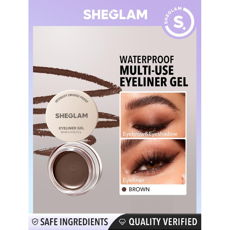 SHEGLAM Intensify Gel-Eyeliner wischfest und wasserfest, hochpigmentiert, langanhaltend, matt, 3