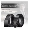 THE9SHOP Cinto Negro De Elegante Cuero Hombre, Hebilla Automática