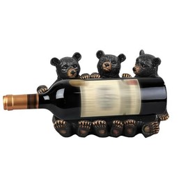 ICE ARMOR 9.5" H 3 Bear Wine Rest Rack Bottle Holder Dining Room Figurine Statue Sculpture Ornament Decoration Home/Room Decor Ideas for Housewarming, Holidays and Birthdays