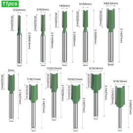 11 Piece Milling Cutter for Router 6 mm Shank, Milling Cutter for Router, Multiple Sizes Cutter Set, for Wood Cutter Cutting Groove Milling