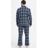 CHUNG Men Cotton Pajamas Set Soft Flannel Plaid Long Sleeve