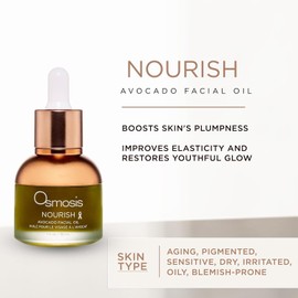 1 oz Osmosis Nourishing Avocado Face Oil for Dry and Sensitive Skin / 건조하고 민감한 피부를 위해 아보카도 페이스 오일을 영양 공급하는 삼투압 1온스
