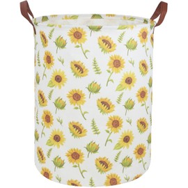 Sanjiaofen Girls Laundry Hamper,Sunflower Laundry Basket Collapsible Girls Storage Baskets for Home Decor,Office,Toy Organizer,(Sunflower)