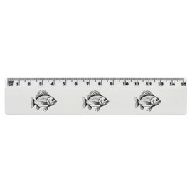 'fish' 15cm (6 Inch) White Plastic Ruler (RL00076051)