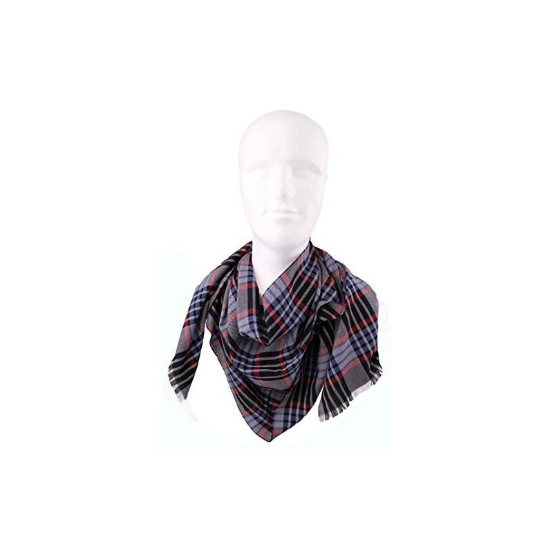 Rotfuchs Men's Cotton Scarf Checked Black Blue Red Summer Scarf,