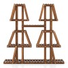 Costway 5-Tier Wood Plant Stand 10 Pots Plant Display Rack