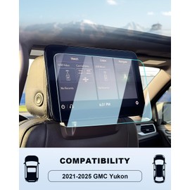For 2025 GMC Yukon Screen Protector - (2PCS) 2025 2024 2023 2022 2021 Yukon SLE/SLT/AT4/Denali/Denali Ultimate Accessories 9H Tempered Glass 12.6 Inch Touchscreen Anti-Scratch Reduce Fingerprints