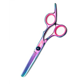 FARRAY Hair Cutting Scissors Thinning Shears，6.5 Inch Professional Stainless Steel Barber Hair Scissors，for Both Salon and Home Use (Aurora color)