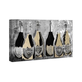 The Oliver Gal Artist Co. Drinks and Spirits Wall Art Canvas Prints 'Dom Party Glam' Home Décor, 30 in x 20 in, Gold, Black