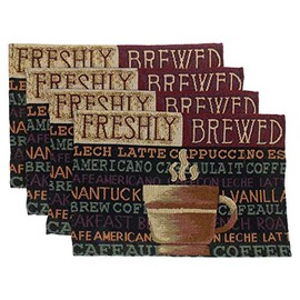 Hickoryville Placemat Bundle - Set of 4 Coffee Themed Placemats 13" x 19" (Freshly Brewed)