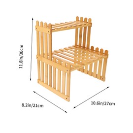 BESPORTBLE 1pc Flowerpot Stand Wooden Plant Shelf for Office Home Dual Design for Succulents and Plants Durable Organizer for Windowsill Desk Balcony