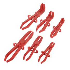PETCHOR Hose Clamp Pliers, 6PCS Flexible Hose Pinch Off Pliers With Straight Jaw and 90° Angle, Plastic Line Clamp Pliers Set for Flexible Hoses Fuel Hoses Gas Lines Brake Hoses Radiator Hoses