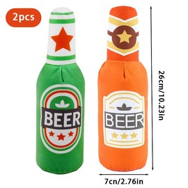 2 Pcs Hundespielzeug Quietschend Quietschspielzeug Hund Hunde Spielsachen Hundespielzeug Bier Plüsch-Kauspielzeug für Hunde Anti-Langeweile-Spielzeug für Alle Hunderassen und -Größen