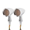 2Pcs Motorcycle Turn Signal Lamp Brake Light Vintage Grille Modification