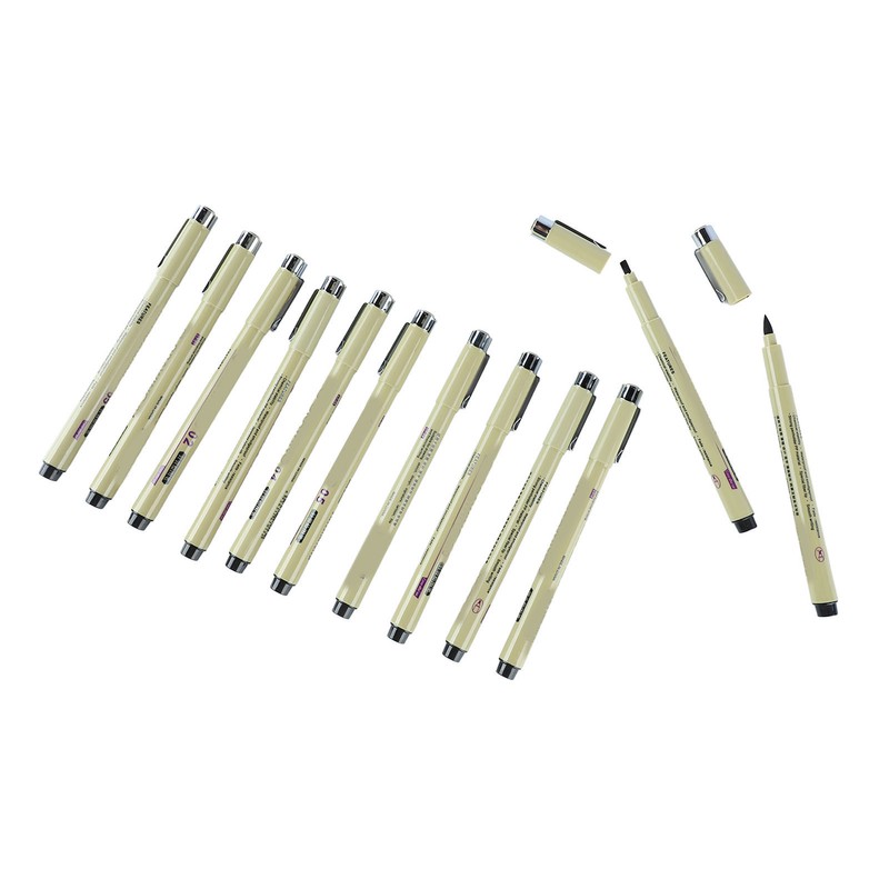 12pcs Waterproof Fine Tip Pens Quick Drying Smoothly Writing Nylon