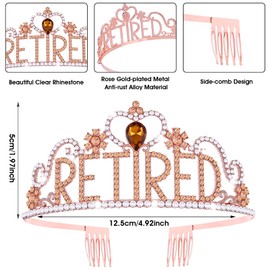 Abeillo Retirement Party Decorations - Retirement Gifts for Women, “I'm Retired” Sash & Retired Crown Tiara, Women Happy Retirement Party Supplies, Gifts, Favors