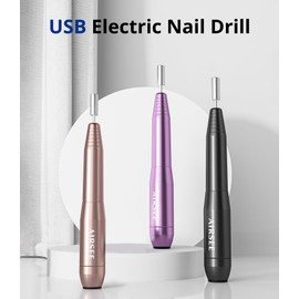 AIRSEE Portable Electric Nail Drill Professional Efile Nail Drill Kit for Acrylic, Gel Nails, Manicure Pedicure Polishing Shape Tools with 11Pcs Nail Drill Bits and 56 Sanding Bands N24 (Purple)